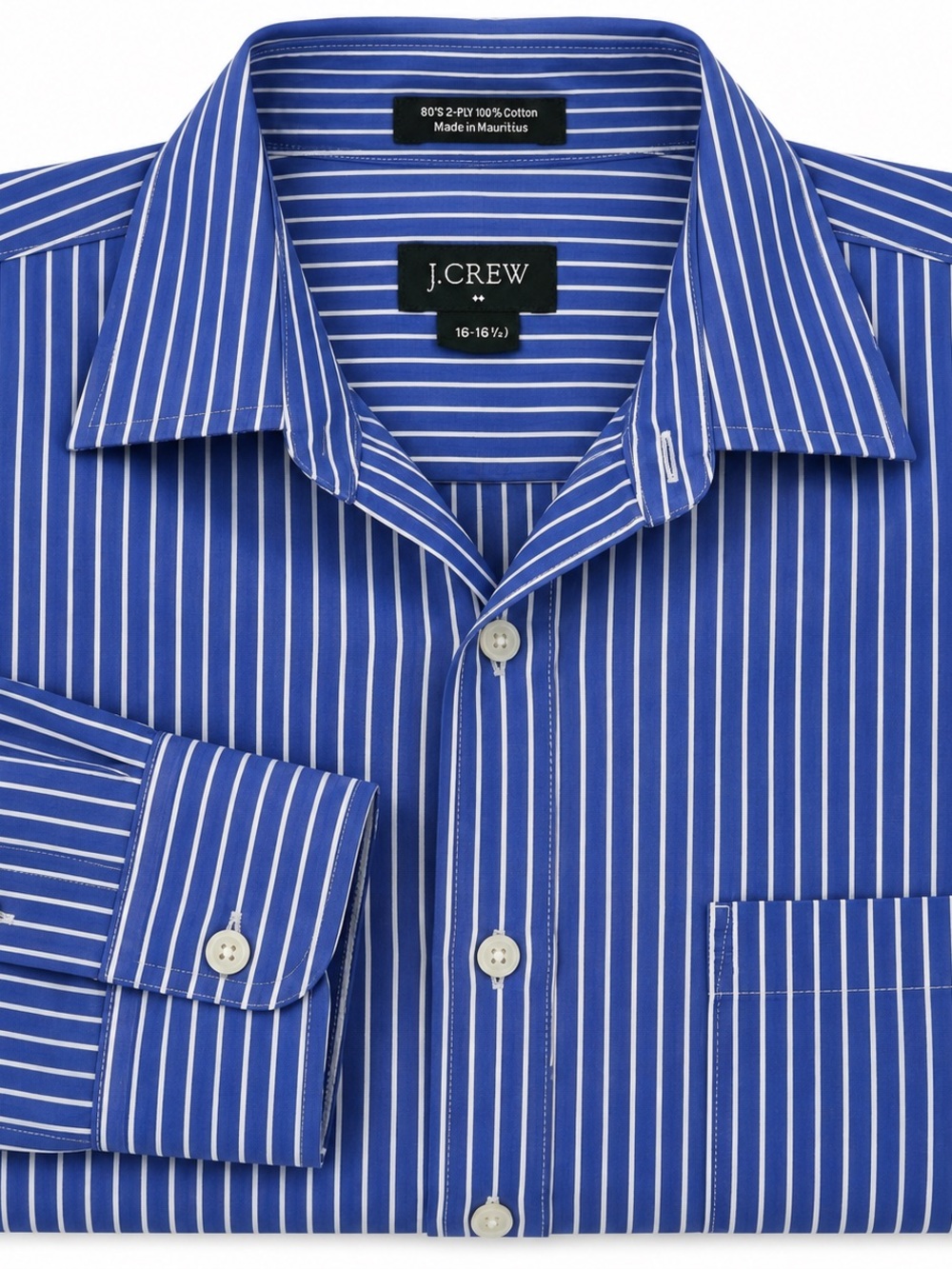 J.Crew Dress Shirt Blue White Stripe Button-Up Size 16-16½